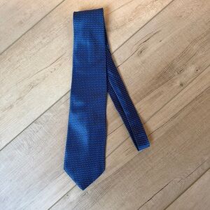 DONA 100% Silk Tie Men's Navy Light Blue Geometric Tie Made In Italy 59x4